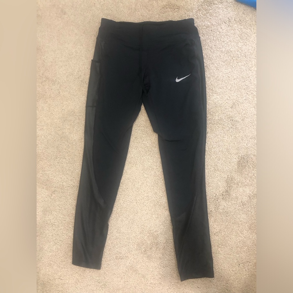 Nike black leggings with shiny side
